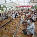 farmers strike in railway track