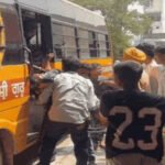 School Bus and Motorcycle Collide In Amritsar