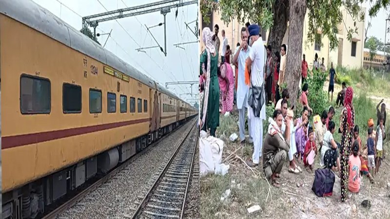 Jammu Tawi-Ahmedabad Express train stopped at Kasubegu railway station.