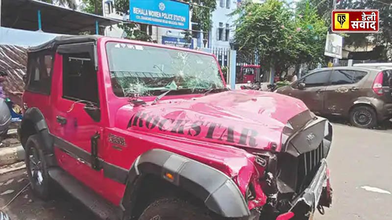 After the accident, a photo of Samrat's car has surfaced on social media.